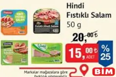 HİNDİ FISTIKLI SALAM 50 G